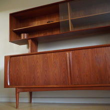 Load image into Gallery viewer, Mid Century Modern Bernhard Pedersen & son BPSM tambour door credenza with hutch