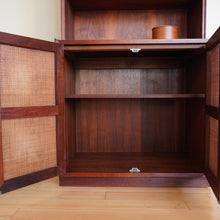 Load image into Gallery viewer, Mid century modern cane wood Jack Cartwright Founders cabinet hutch