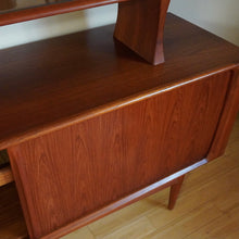 Load image into Gallery viewer, Mid Century Modern Bernhard Pedersen &amp; son BPSM tambour door credenza with hutch
