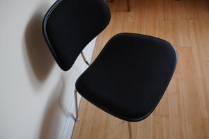 Eames Herman Miller Padded EC-127 DCM Chair Black Fabric