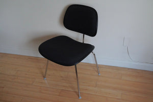 Eames Herman Miller Padded EC-127 DCM Chair Black Fabric