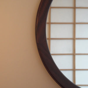 Round wood mirror by Aksel  Kjersgaard for Odder Denmark