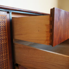 Load image into Gallery viewer, Mid Century Modern Jack Cartwright Founders Wood Cane drawer credenza
