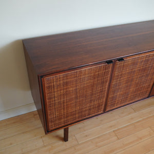 Mid Century Modern Jack Cartwright Founders Wood Cane drawer credenza