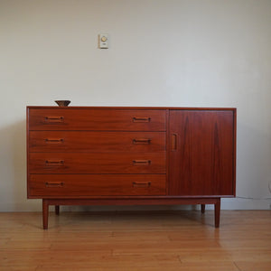 Mid century modern teak small credenza dresser