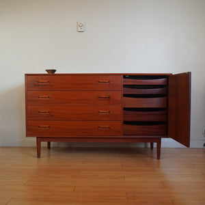 Mid century modern teak small credenza dresser