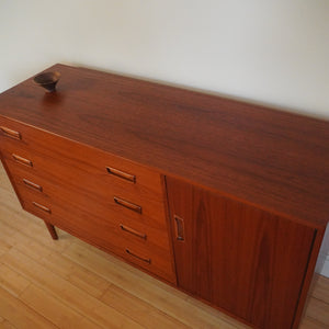 Mid century modern teak small credenza dresser