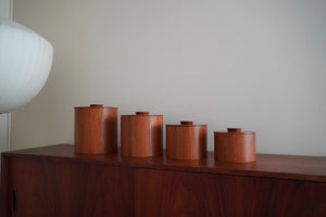 Mid century wood teak containers