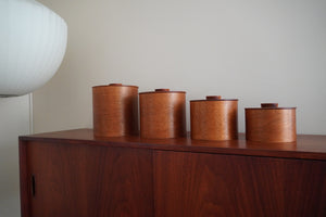 Mid century wood teak containers