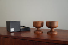 Load image into Gallery viewer, Vintage MCM Japan wood turned candle holders
