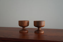 Load image into Gallery viewer, Vintage MCM Japan wood turned candle holders
