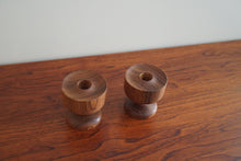 Load image into Gallery viewer, Vintage MCM Japan wood turned candle holders
