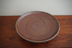 Vintage speckled earth tones large ceramic bowl