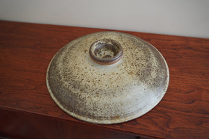 Vintage speckled earth tones large ceramic bowl