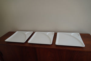 Swid Powell Square Luncheon Plate White Matte Stoneware