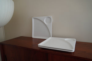 Swid Powell Square Luncheon Plate White Matte Stoneware