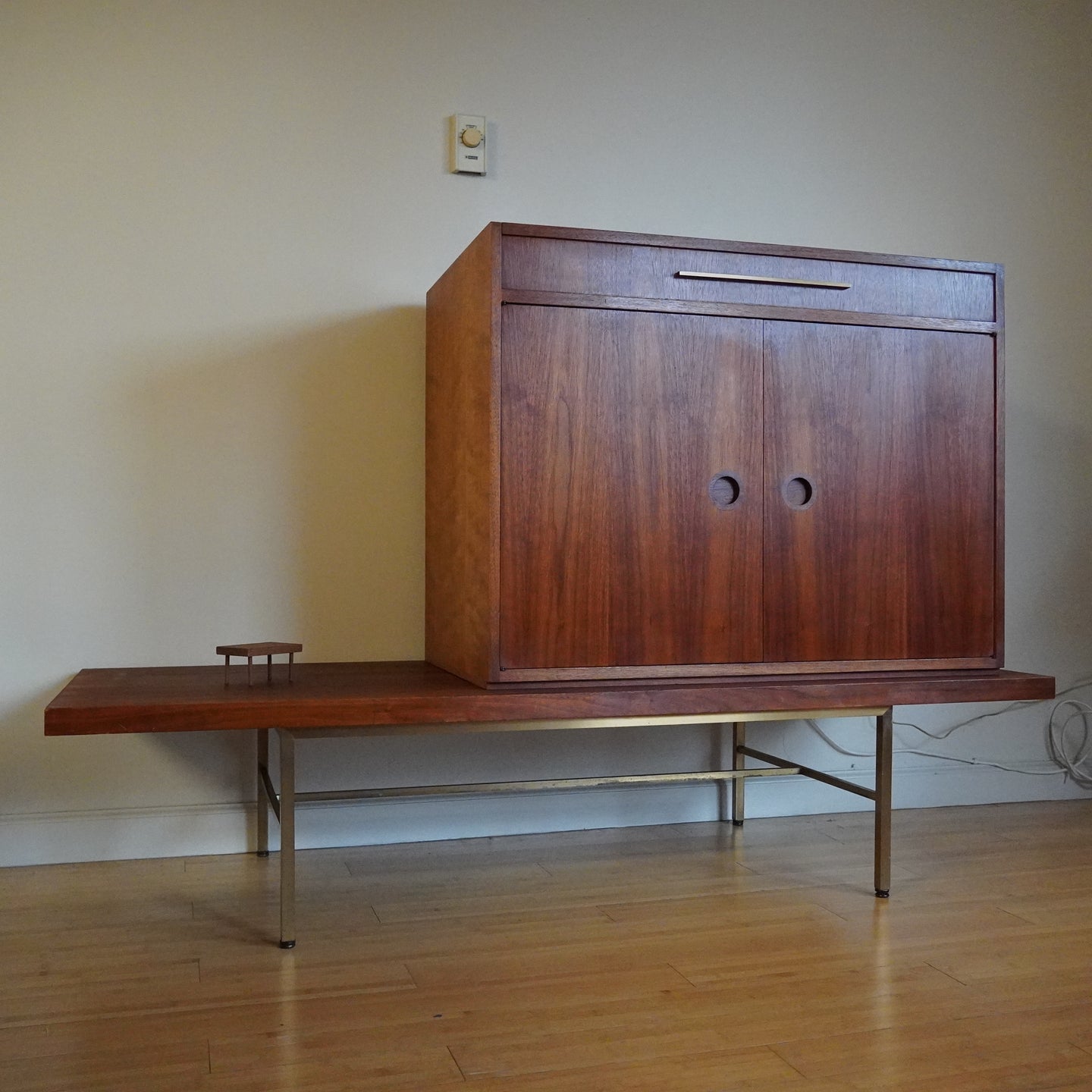 Mid Century Modern Robert Cika bar cabinet with table