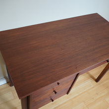 Load image into Gallery viewer, Mid Century Modern wood desk with drawers
