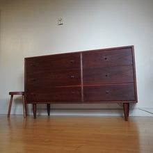 Load image into Gallery viewer, Mid Century Modern wood 6 drawer dresser credenza
