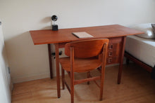 Load image into Gallery viewer, Mid Century Modern Denmark teak drop leaf desk
