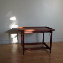 Load image into Gallery viewer, Teak bar cart / side table in teak by Poul Hundevad
