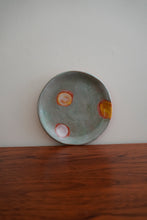 Load image into Gallery viewer, R. Wood Studio 2001 ceramic small saucer plate dotted aqua blue 2
