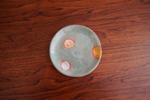 Load image into Gallery viewer, R. Wood Studio 2001 ceramic small saucer plate dotted aqua blue 2
