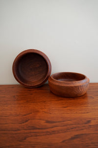 Vintage solid teak wood bowls