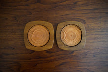 Load image into Gallery viewer, Mid century wood spiral coasters
