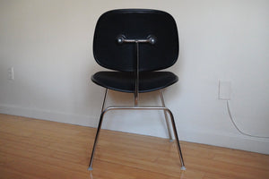 Eames Herman Miller Padded EC-127 DCM Chair Black Fabric