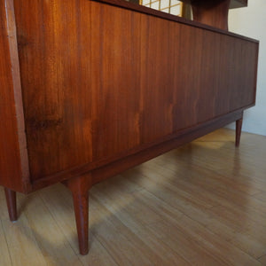 Mid Century Modern Bernhard Pedersen & son BPSM tambour door credenza with hutch