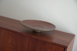 Vintage speckled earth tones large ceramic bowl