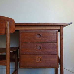 H.P. Hansen Mid Century Modern Danish teak desk